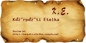 Kárpáti Etelka névjegykártya